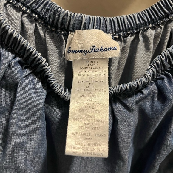 Tommy Bahama Women’s Chambray Off the shoulder Midi dress WITH POCKETS! - Picture 5 of 6